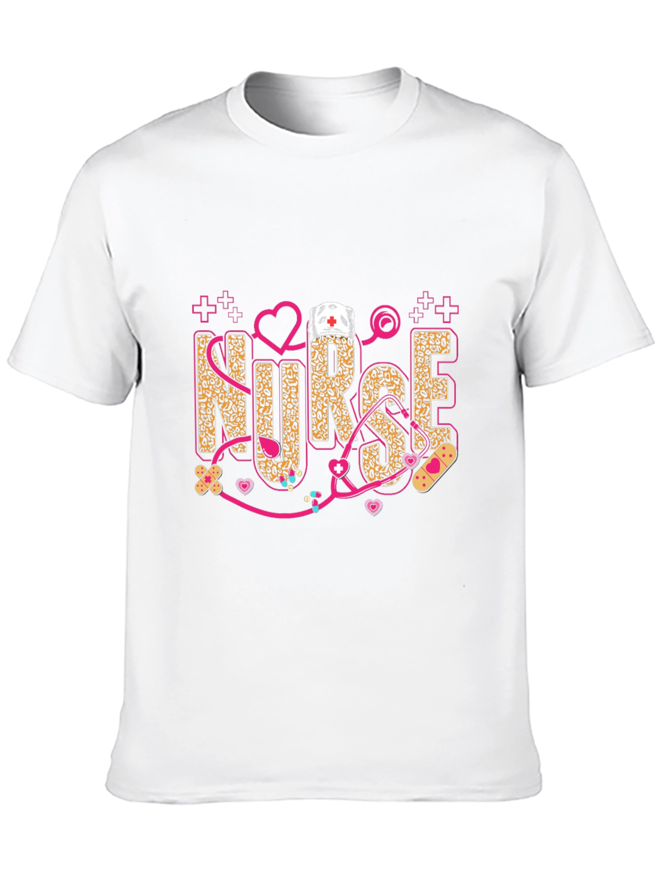 Nurse Leopard Print Stethoscope T-Shirt