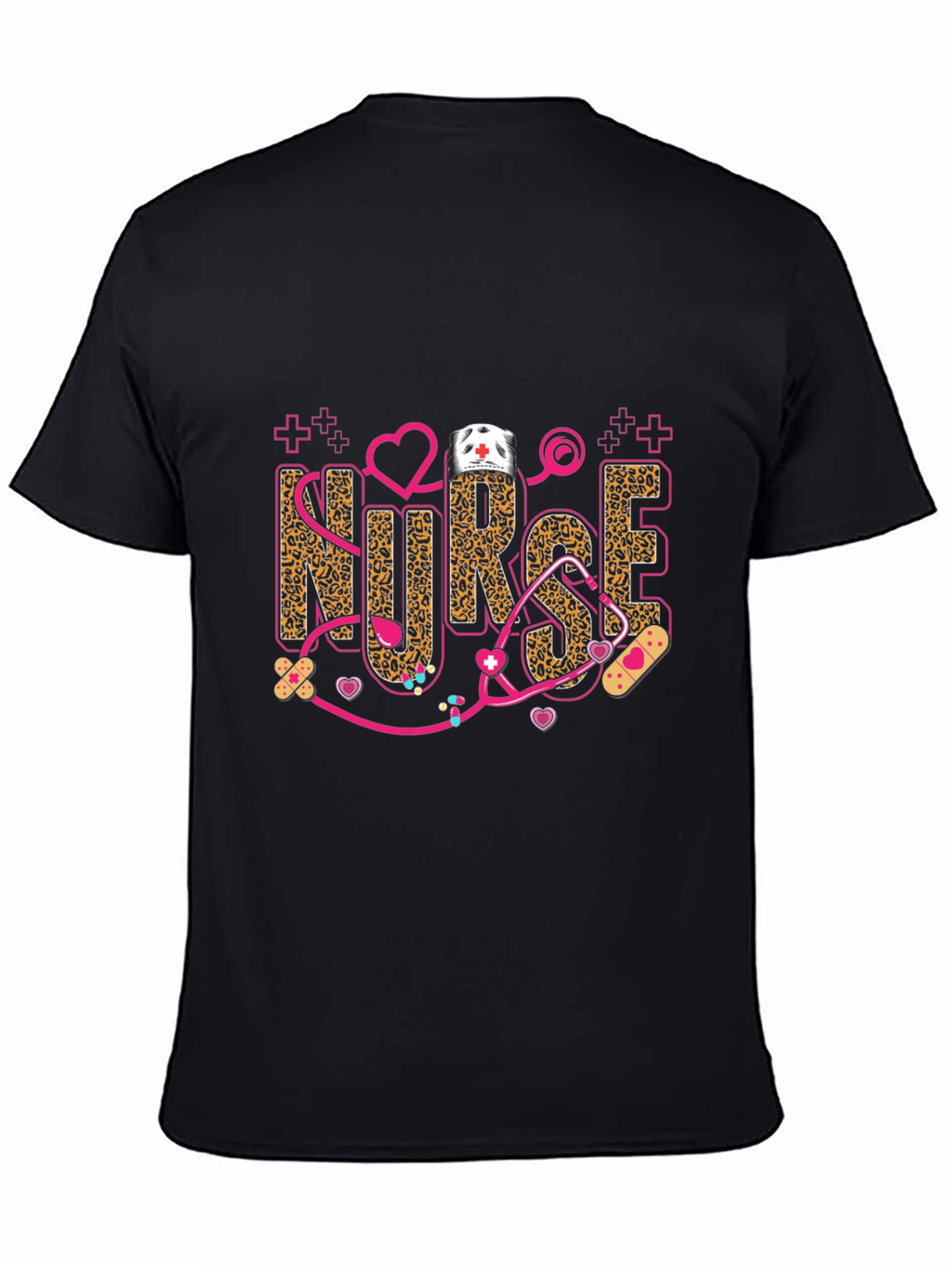 Nurse Leopard Print Stethoscope T-Shirt