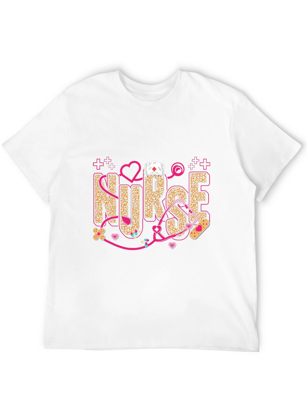 Nurse Leopard Print Stethoscope T-Shirt