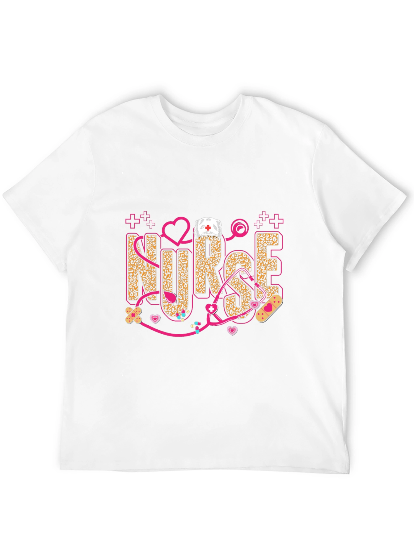 Nurse Leopard Print Stethoscope T-Shirt