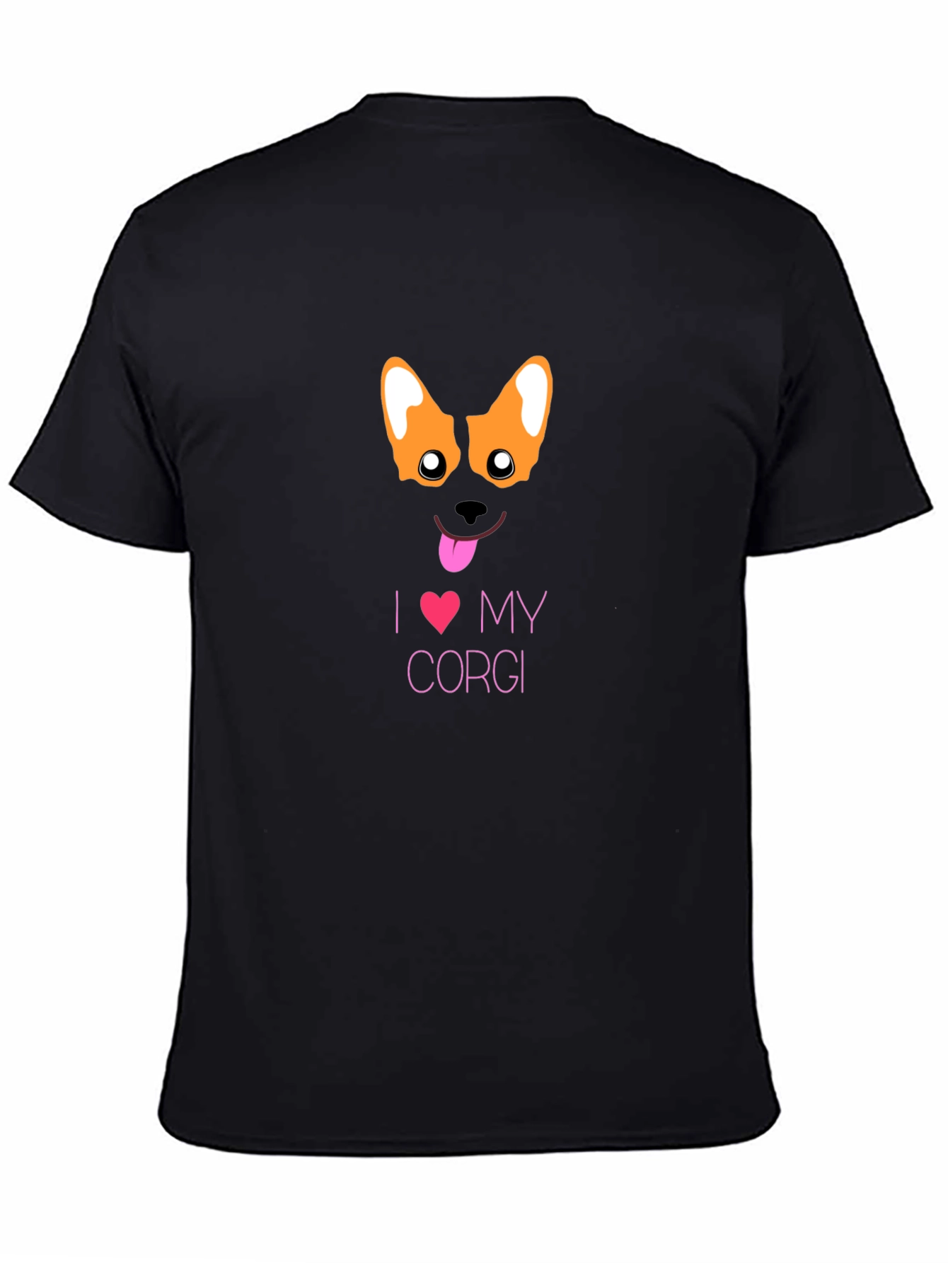 I Love My Corgi Black T-Shirt