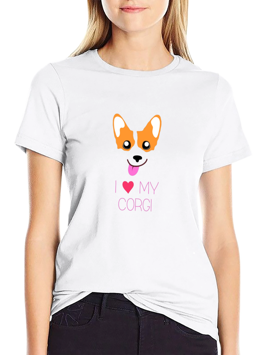 I Love My Corgi Black T-Shirt