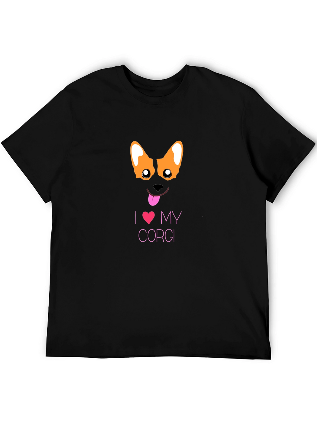 I Love My Corgi Black T-Shirt