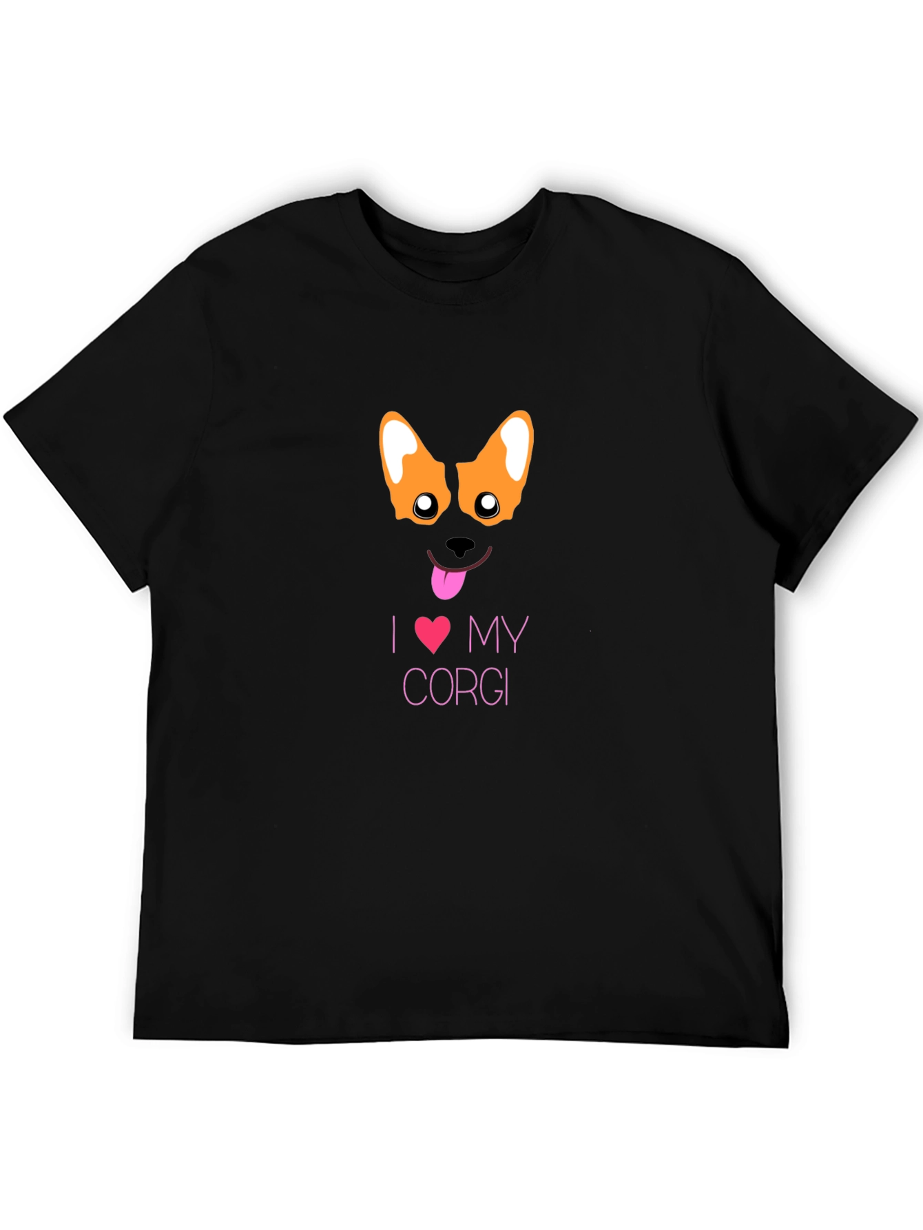 I Love My Corgi Black T-Shirt