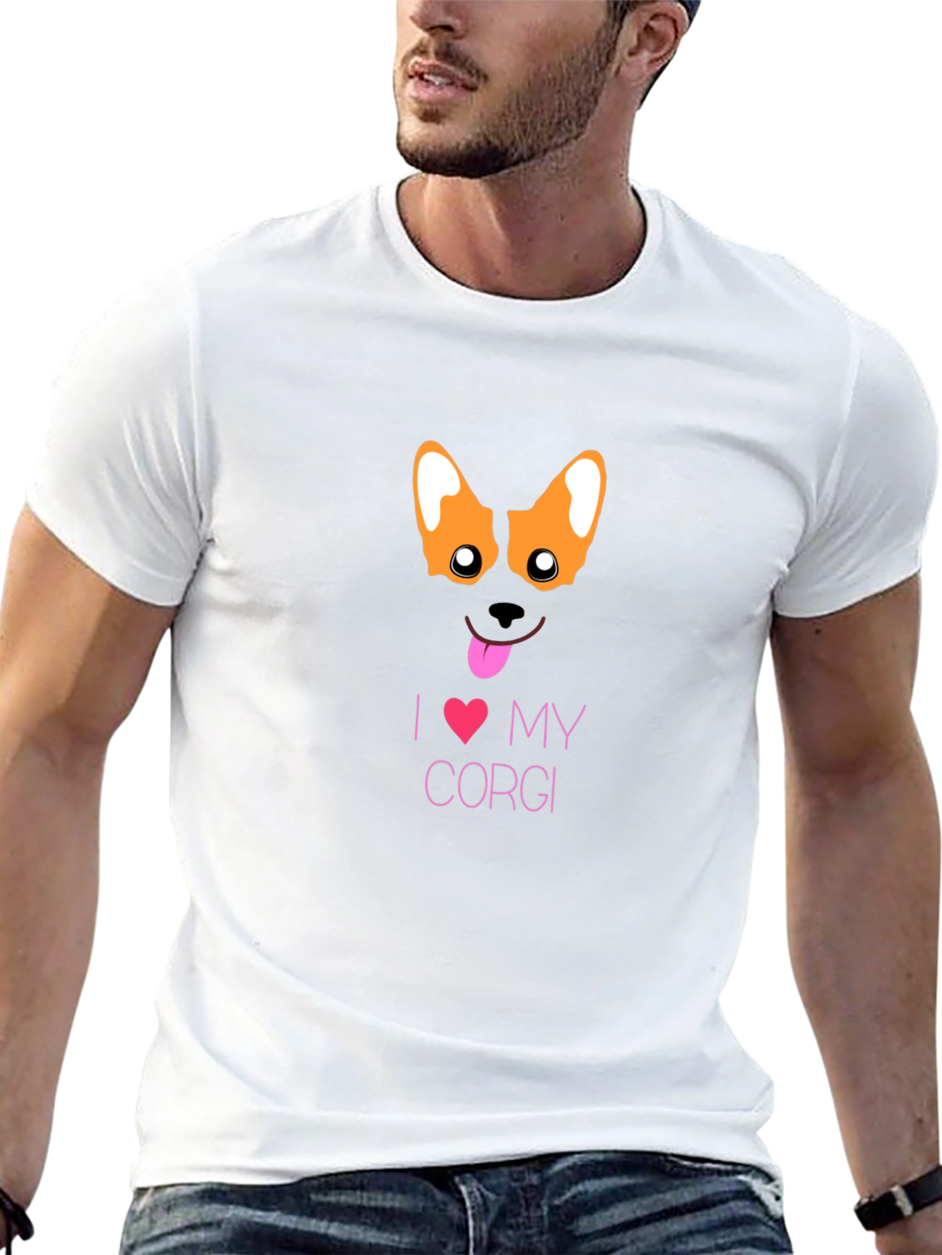 I Love My Corgi Black T-Shirt