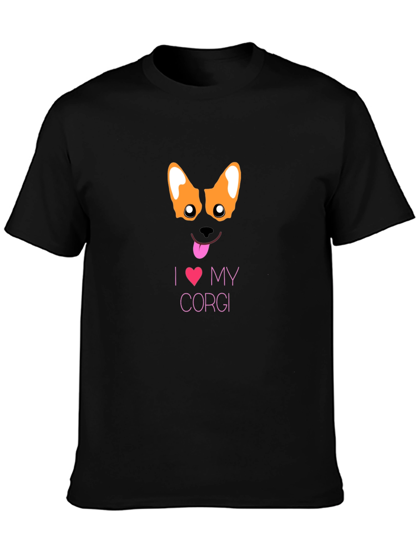 I Love My Corgi Black T-Shirt