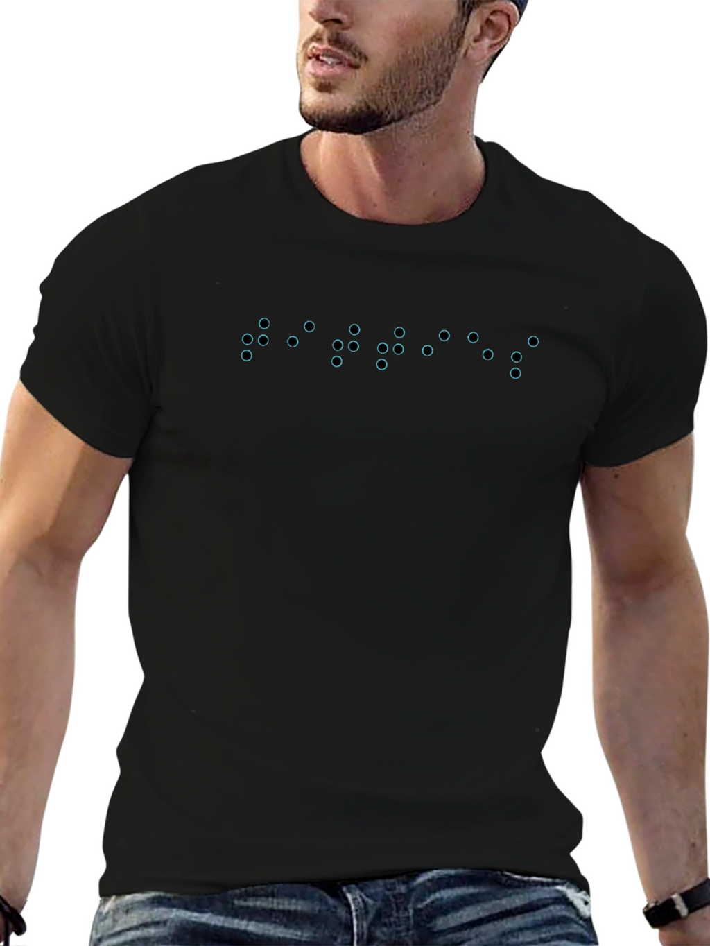 Cool Braille Graphic Black T-Shirt