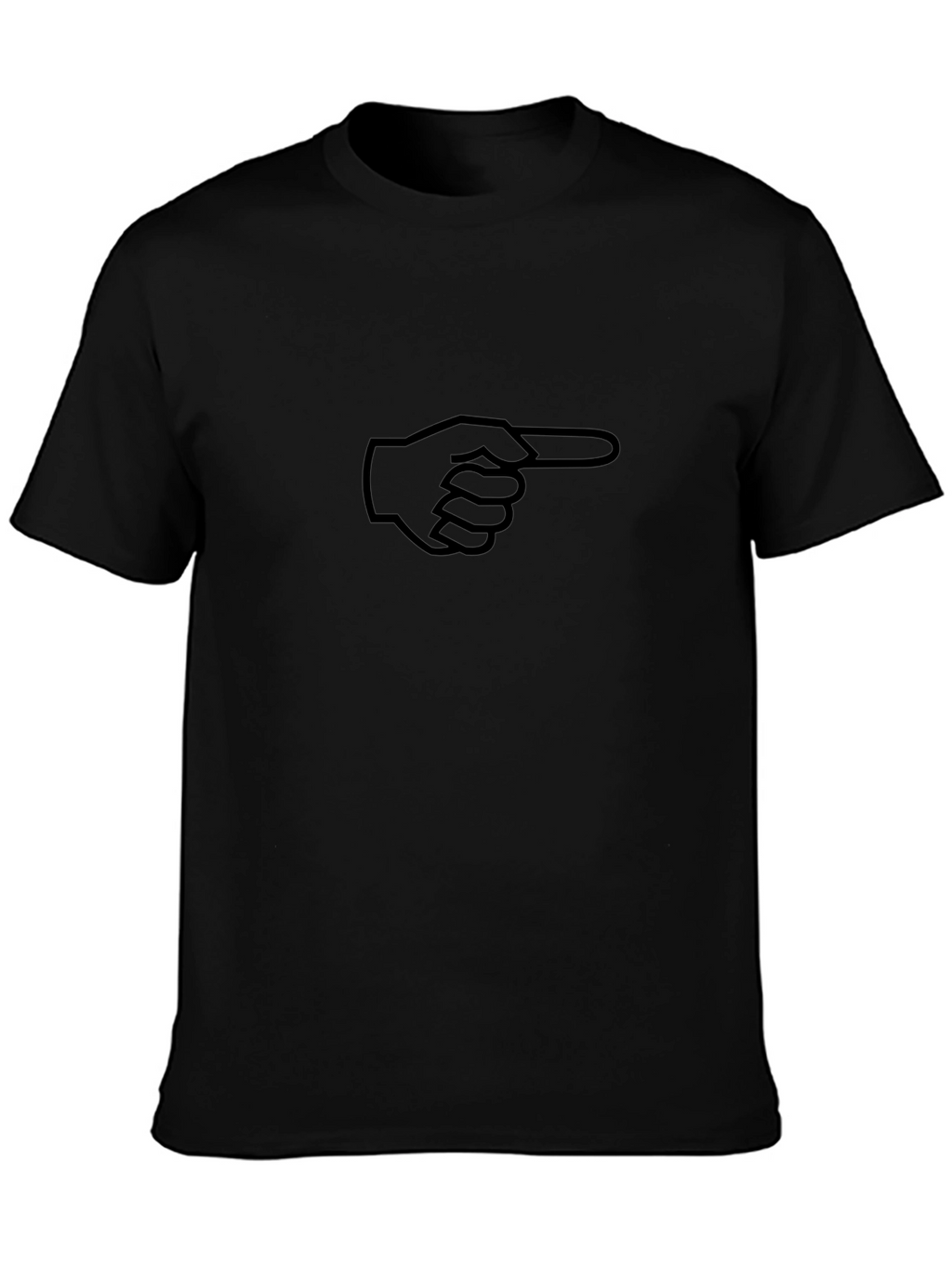 Pointing Finger Graphic Tee - Black Cotton T-Shirt