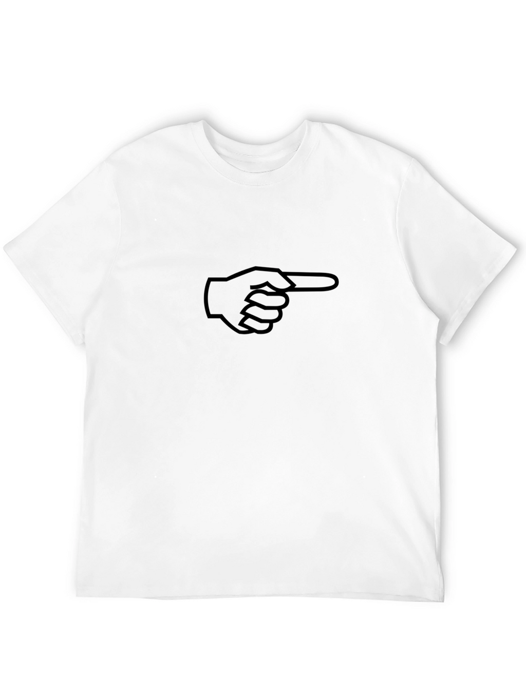 Pointing Finger Graphic Tee - Black Cotton T-Shirt