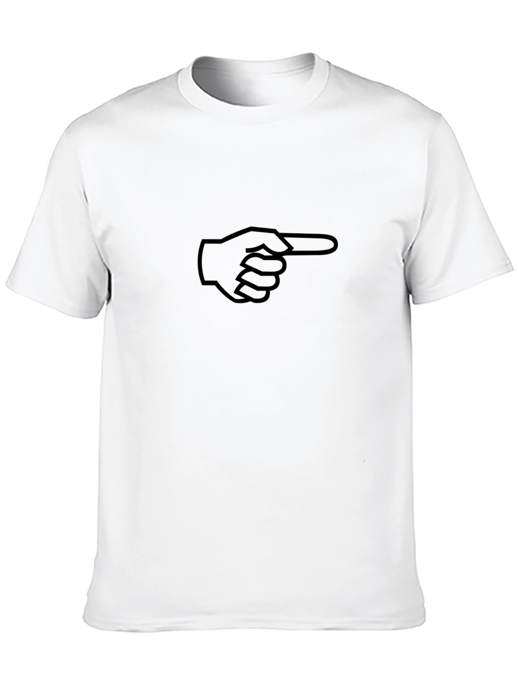 Pointing Finger Graphic Tee - Black Cotton T-Shirt