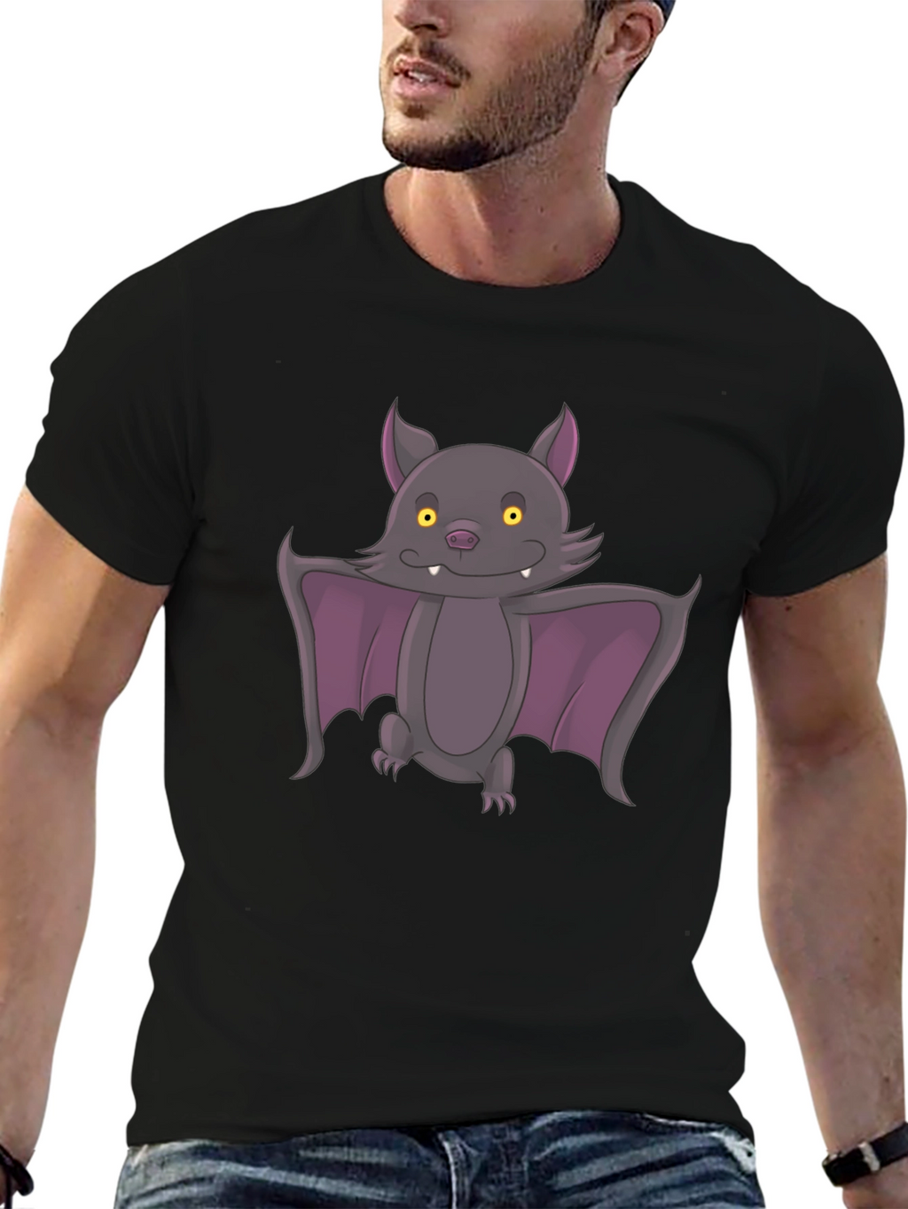 Cute Bat Graphic Tee - Halloween Style!