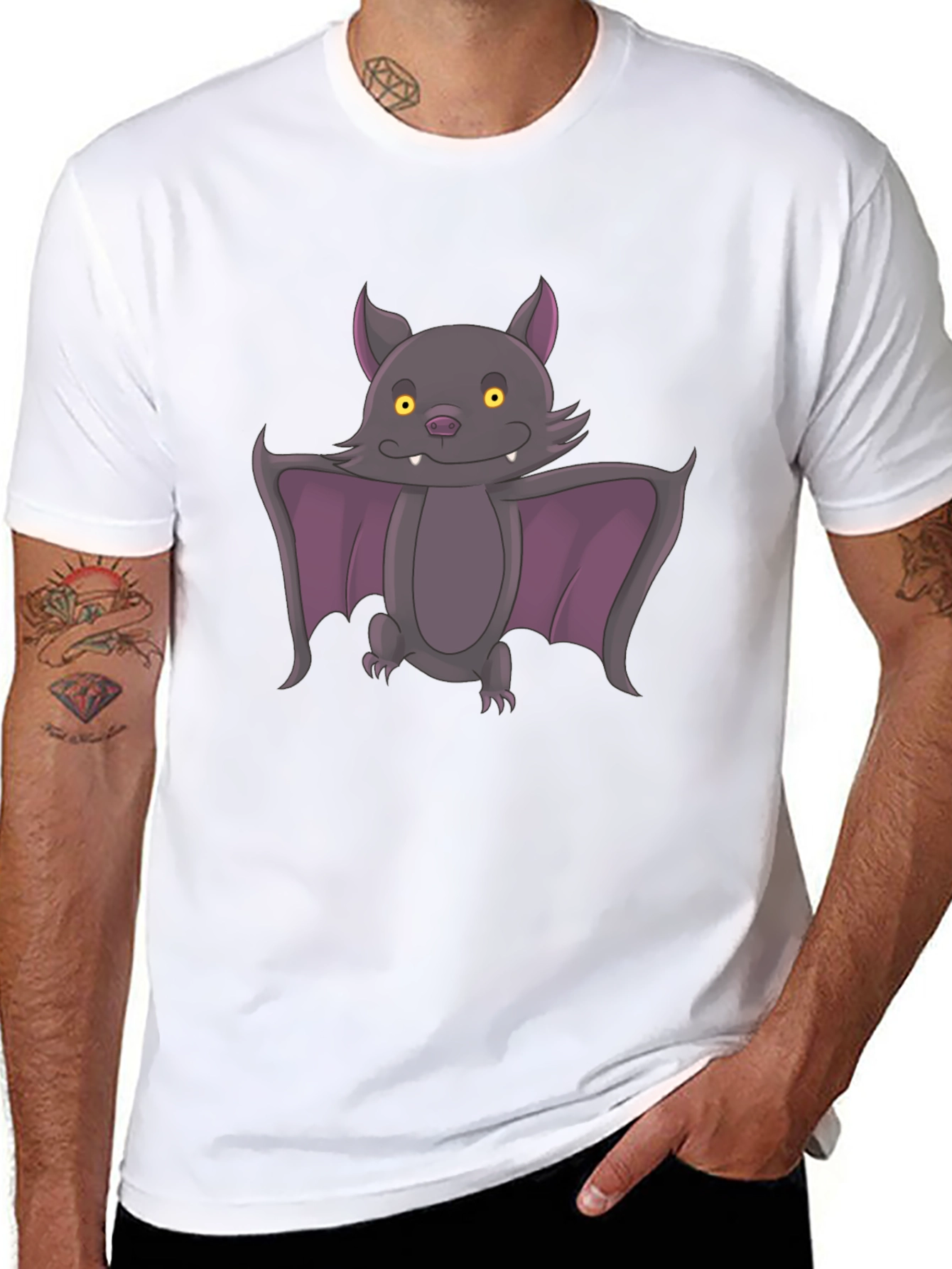 Cute Bat Graphic Tee - Halloween Style!