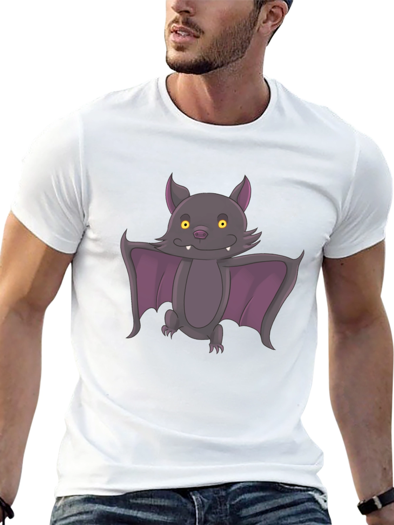 Cute Bat Graphic Tee - Halloween Style!