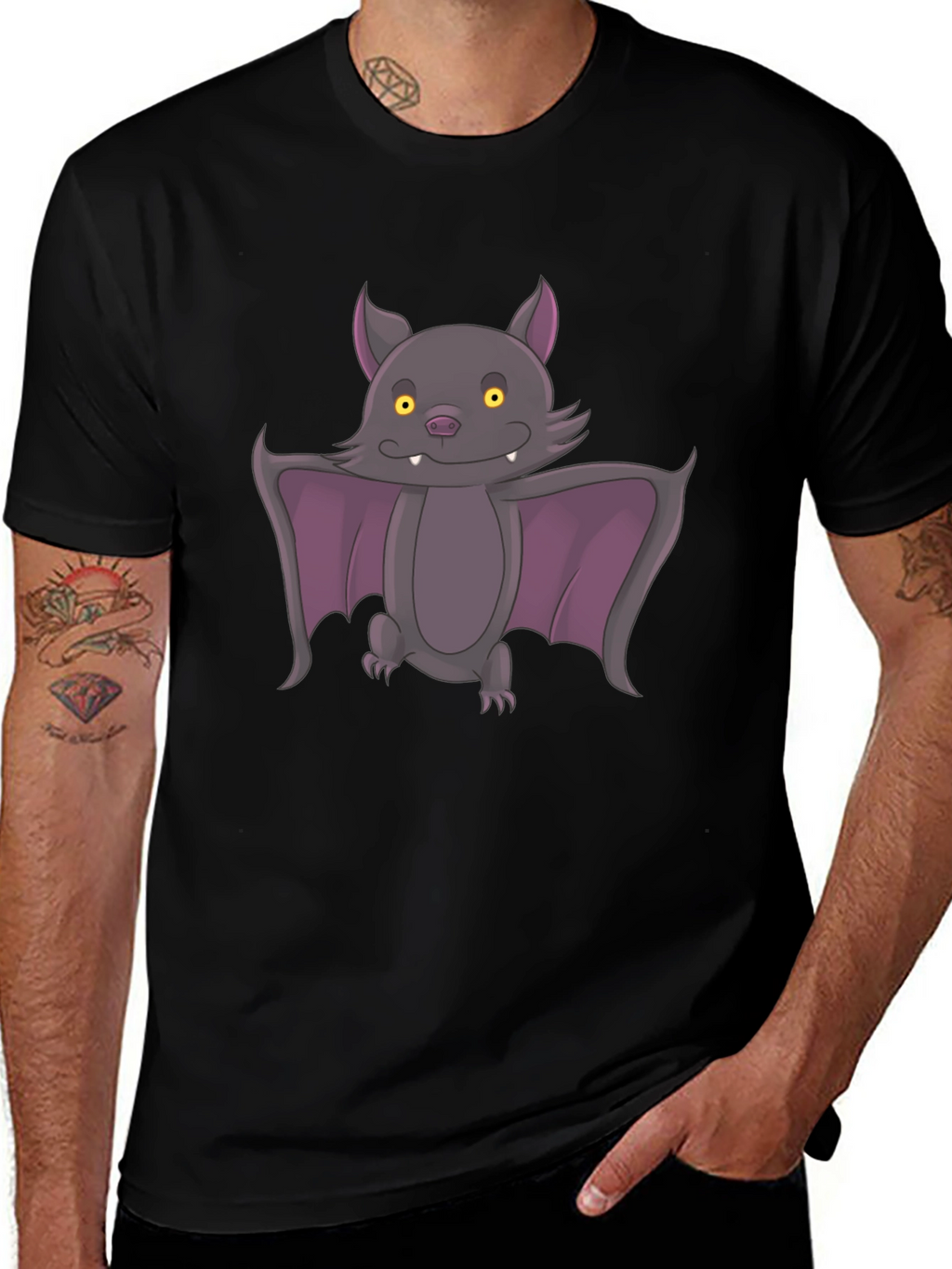 Cute Bat Graphic Tee - Halloween Style!