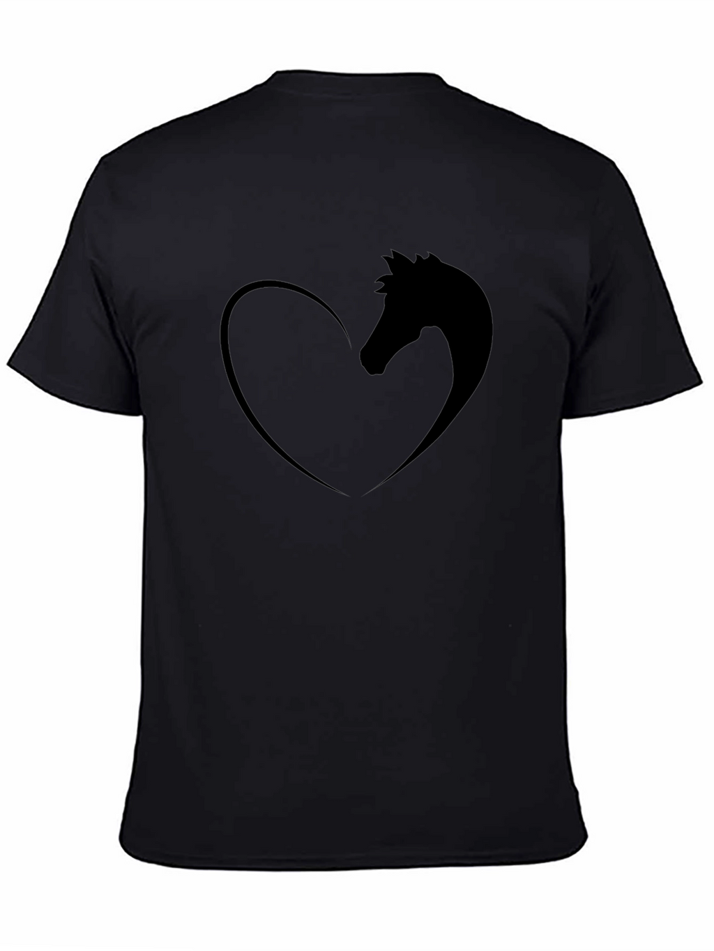 Horse Lovers Heart Tee - Black Graphic T-Shirt