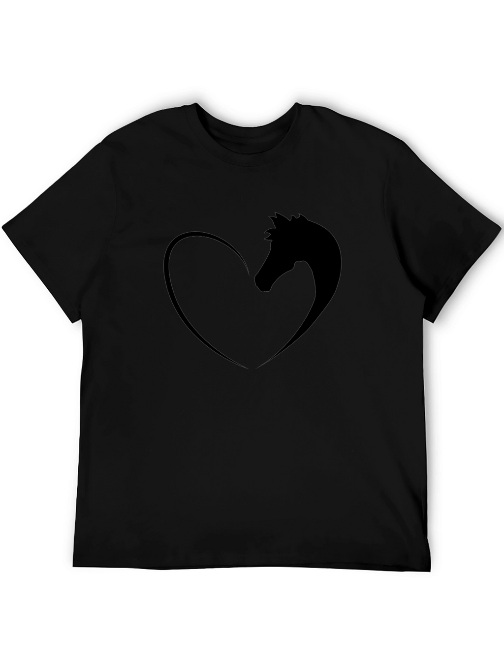 Horse Lovers Heart Tee - Black Graphic T-Shirt