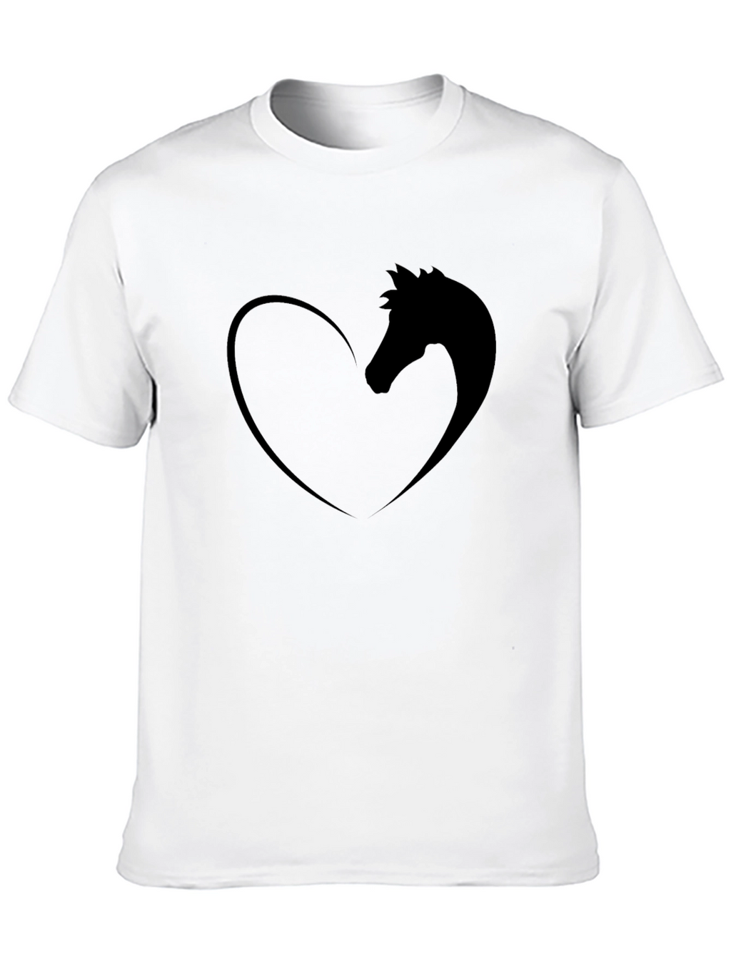 Horse Lovers Heart Tee - Black Graphic T-Shirt