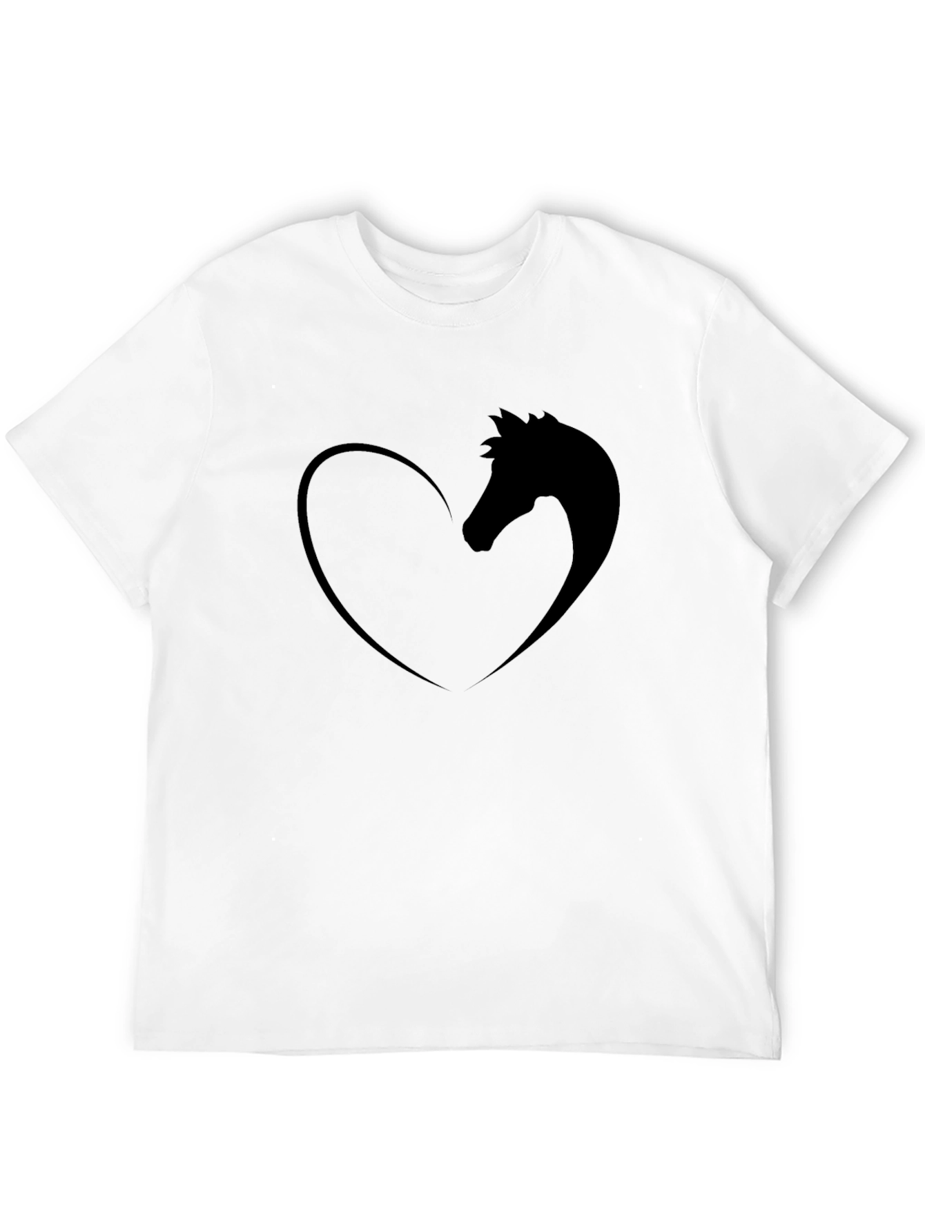 Horse Lovers Heart Tee - Black Graphic T-Shirt