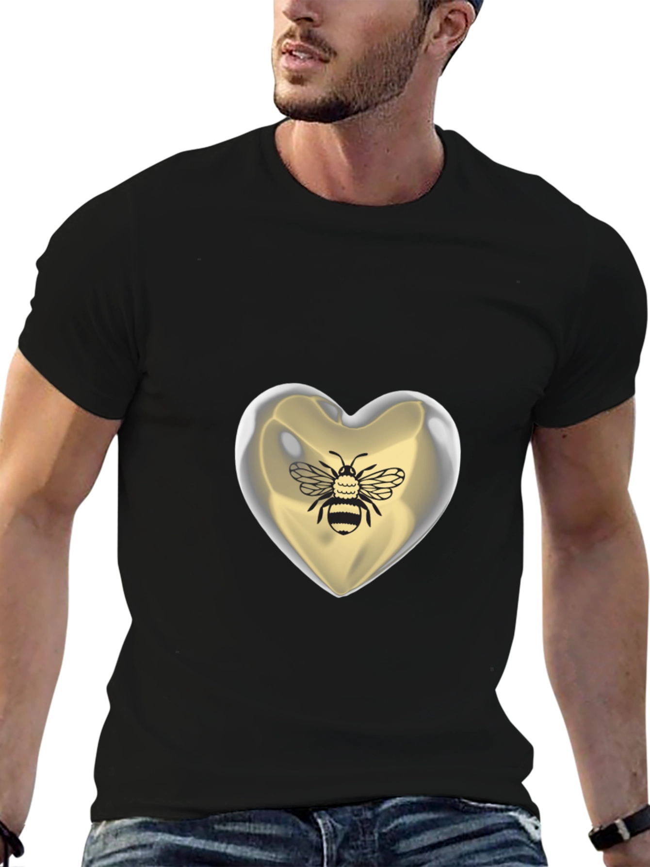 Bee Mine Heart T-Shirt - Graphic Print