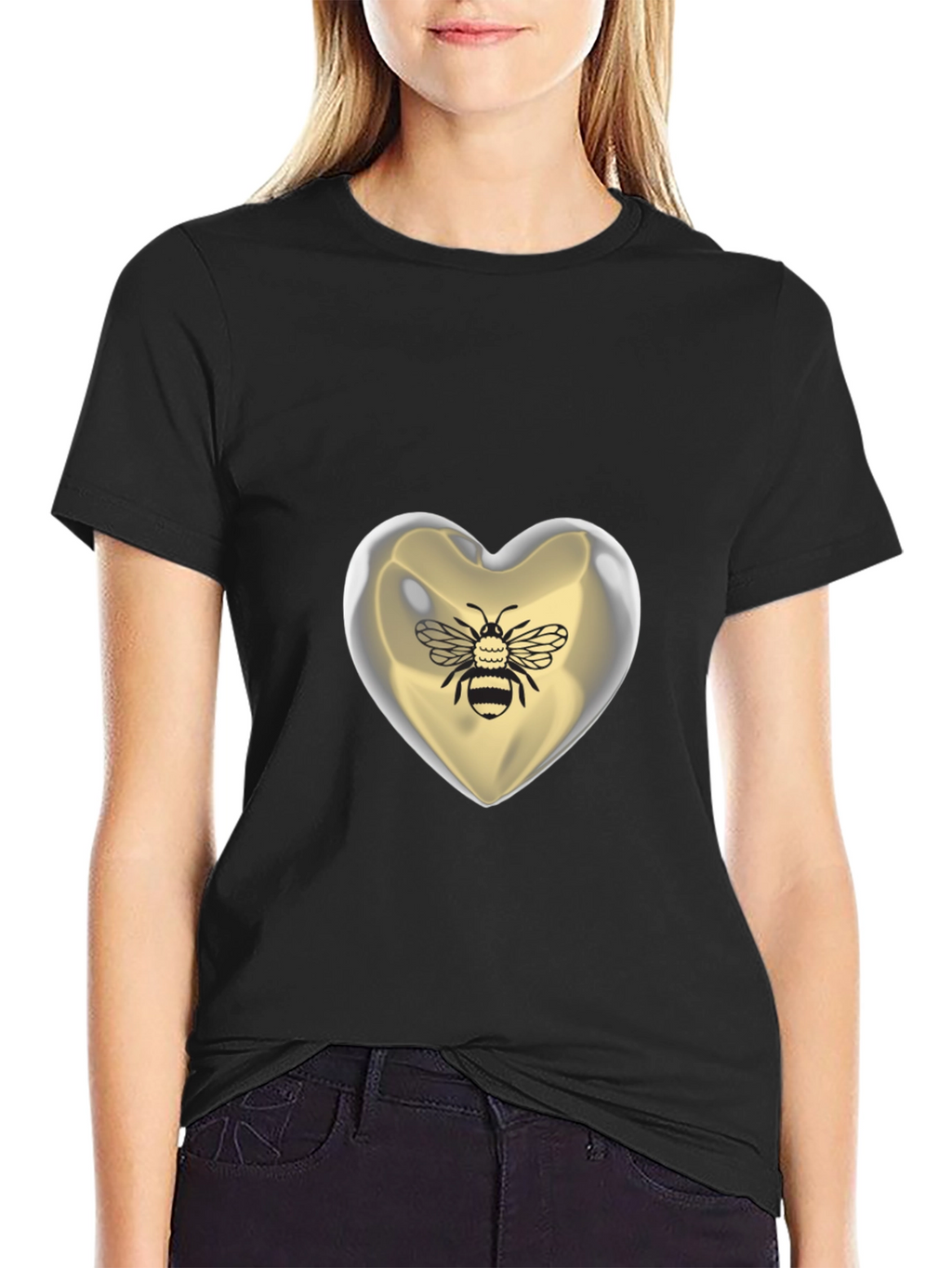Bee Mine Heart T-Shirt - Graphic Print