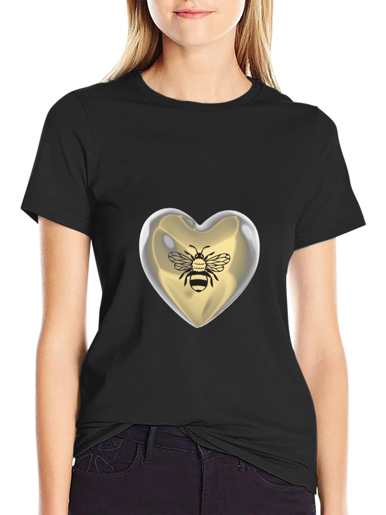Bee Mine Heart T-Shirt - Graphic Print