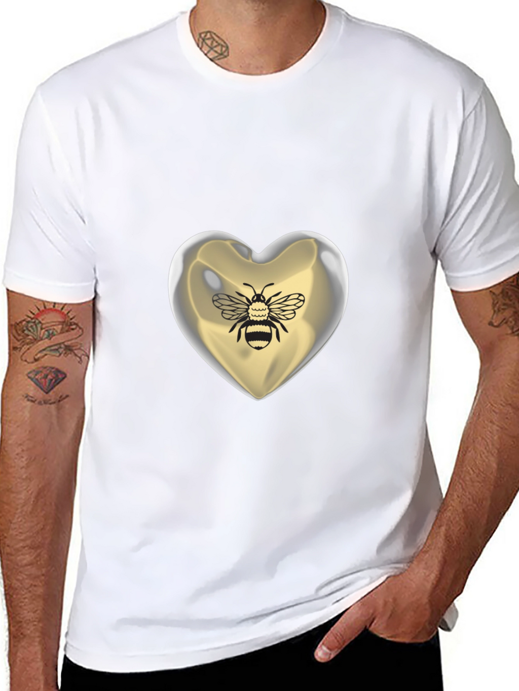 Bee Mine Heart T-Shirt - Graphic Print