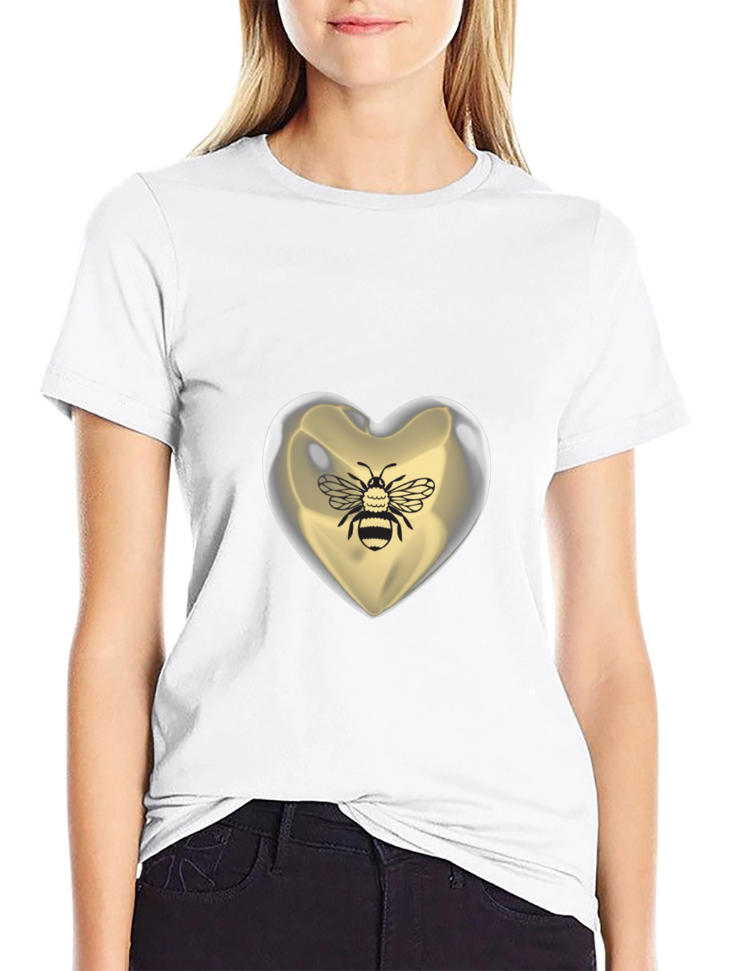 Bee Mine Heart T-Shirt - Graphic Print