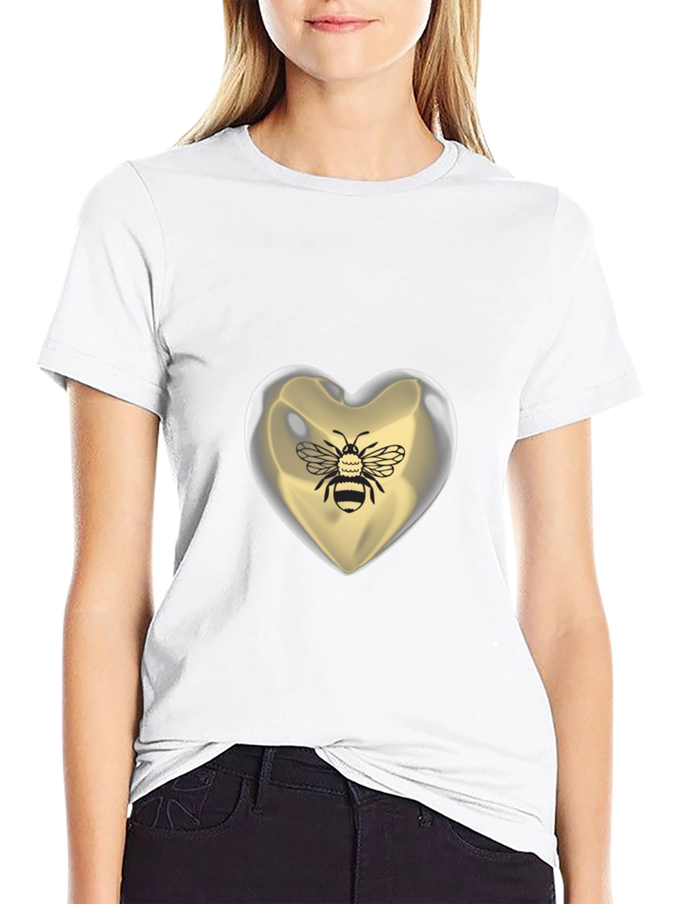 Bee Mine Heart T-Shirt - Graphic Print