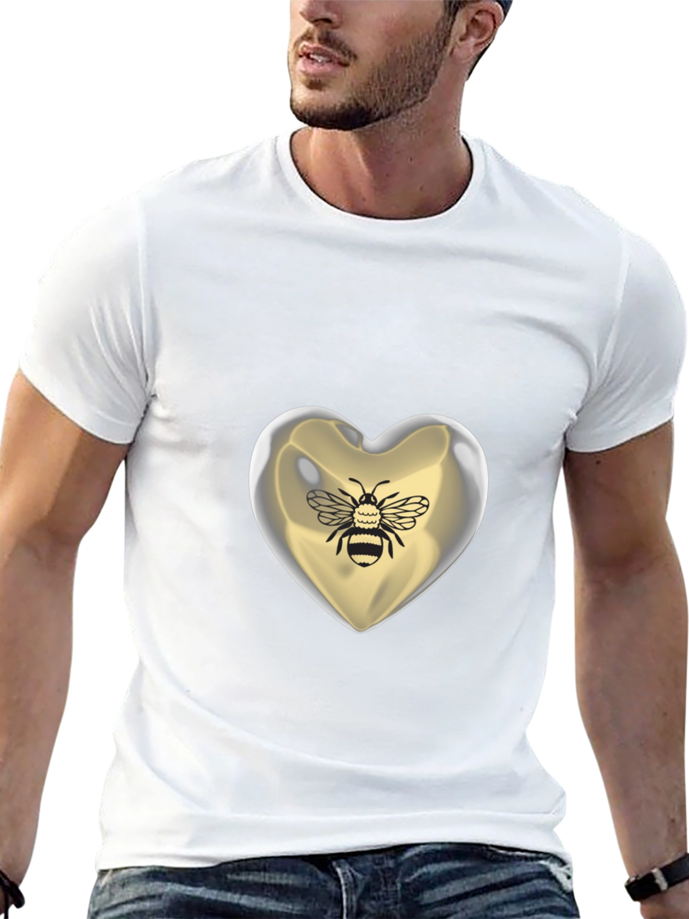 Bee Mine Heart T-Shirt - Graphic Print