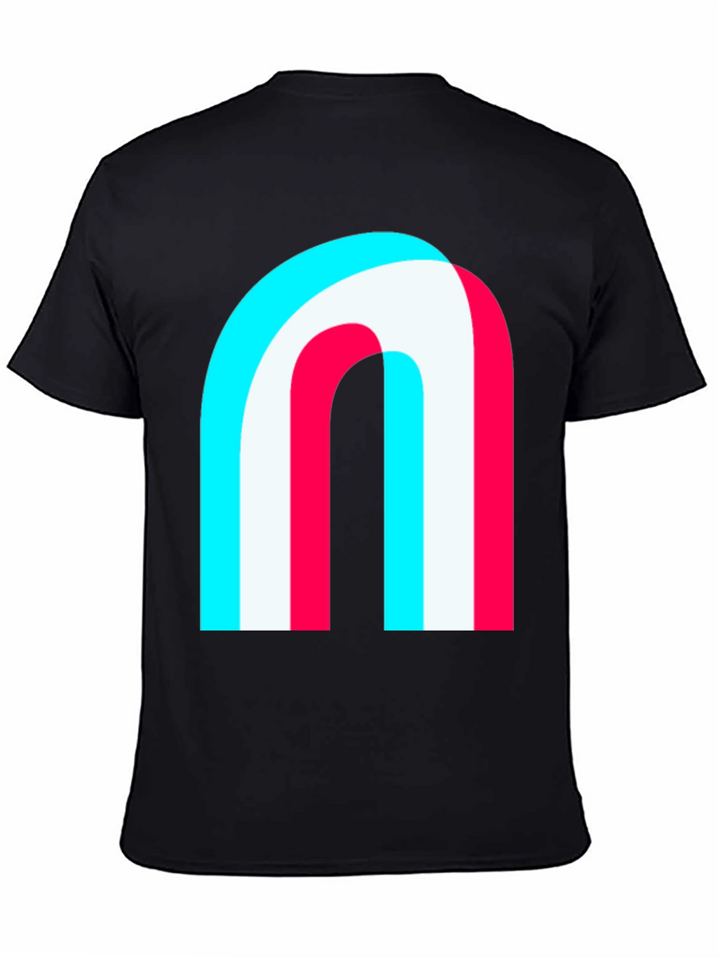 Modern Graphic Tee - Abstract Arch Design Black Shirt