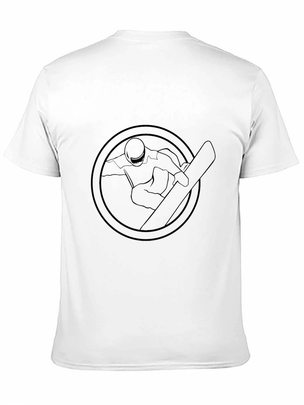 Black Snowboarder Graphic Tee - Round Emblem