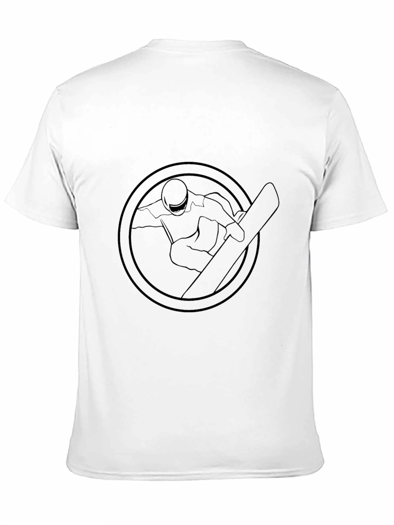 Black Snowboarder Graphic Tee - Round Emblem