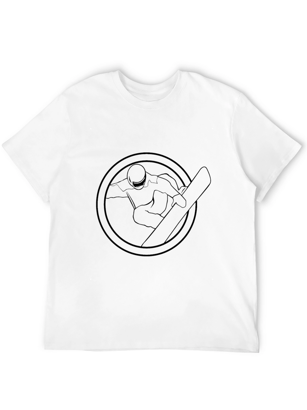Black Snowboarder Graphic Tee - Round Emblem