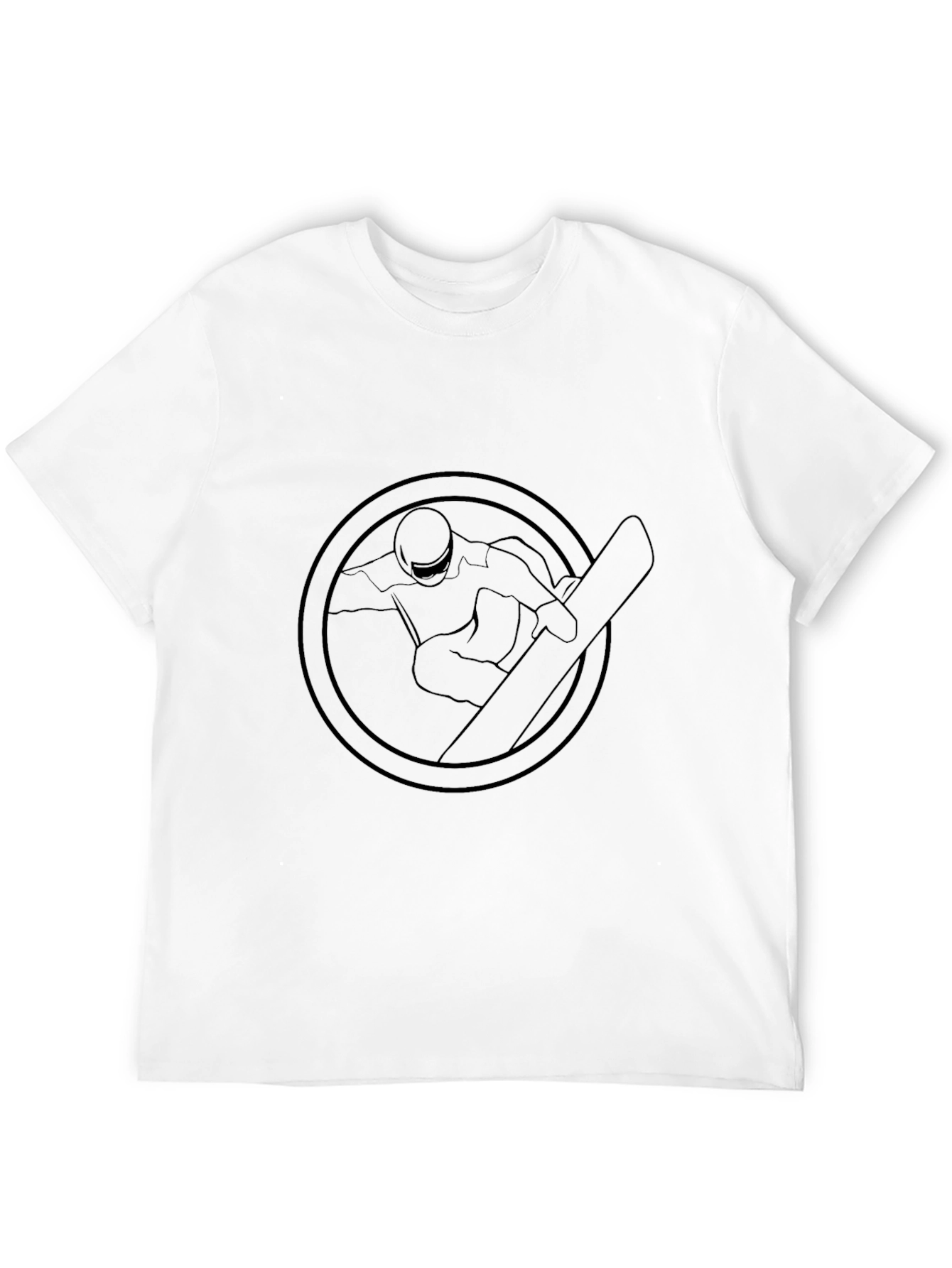 Black Snowboarder Graphic Tee - Round Emblem
