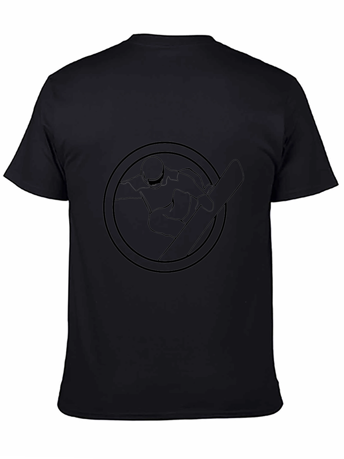 Black Snowboarder Graphic Tee - Round Emblem