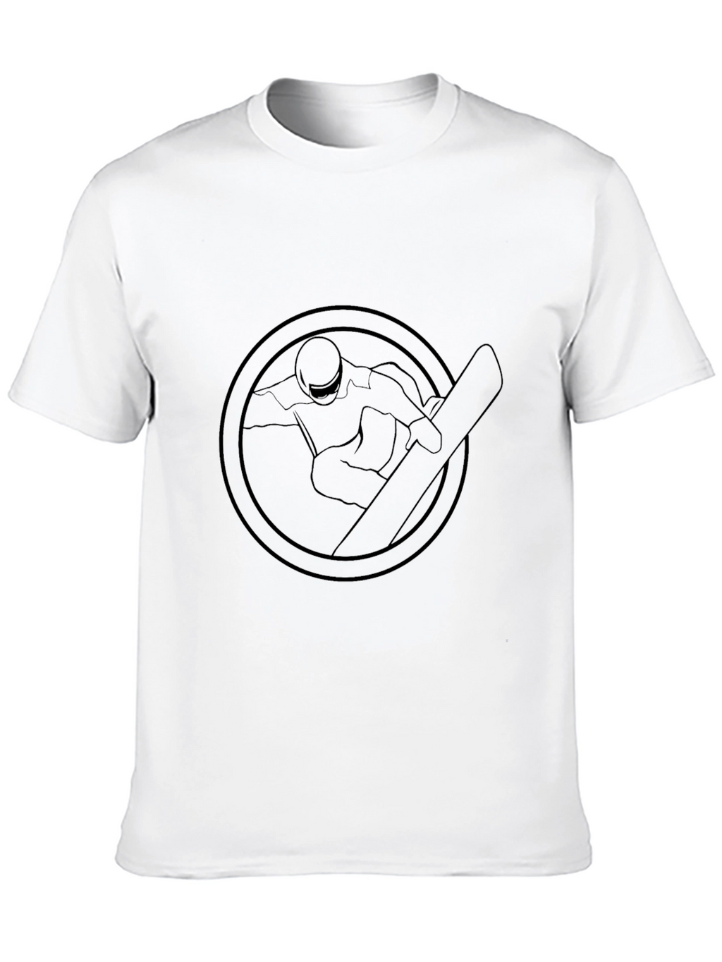 Black Snowboarder Graphic Tee - Round Emblem