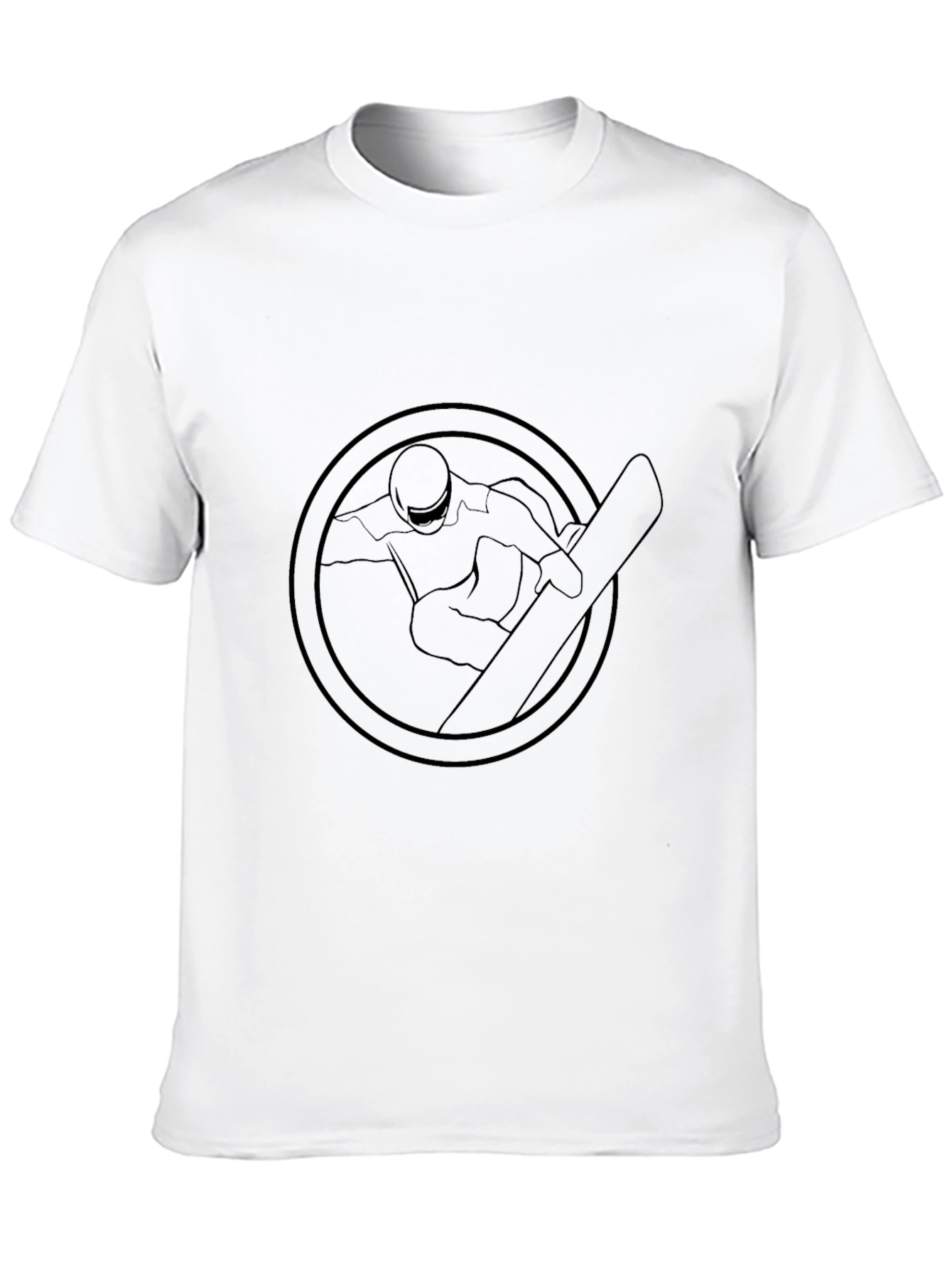 Black Snowboarder Graphic Tee - Round Emblem