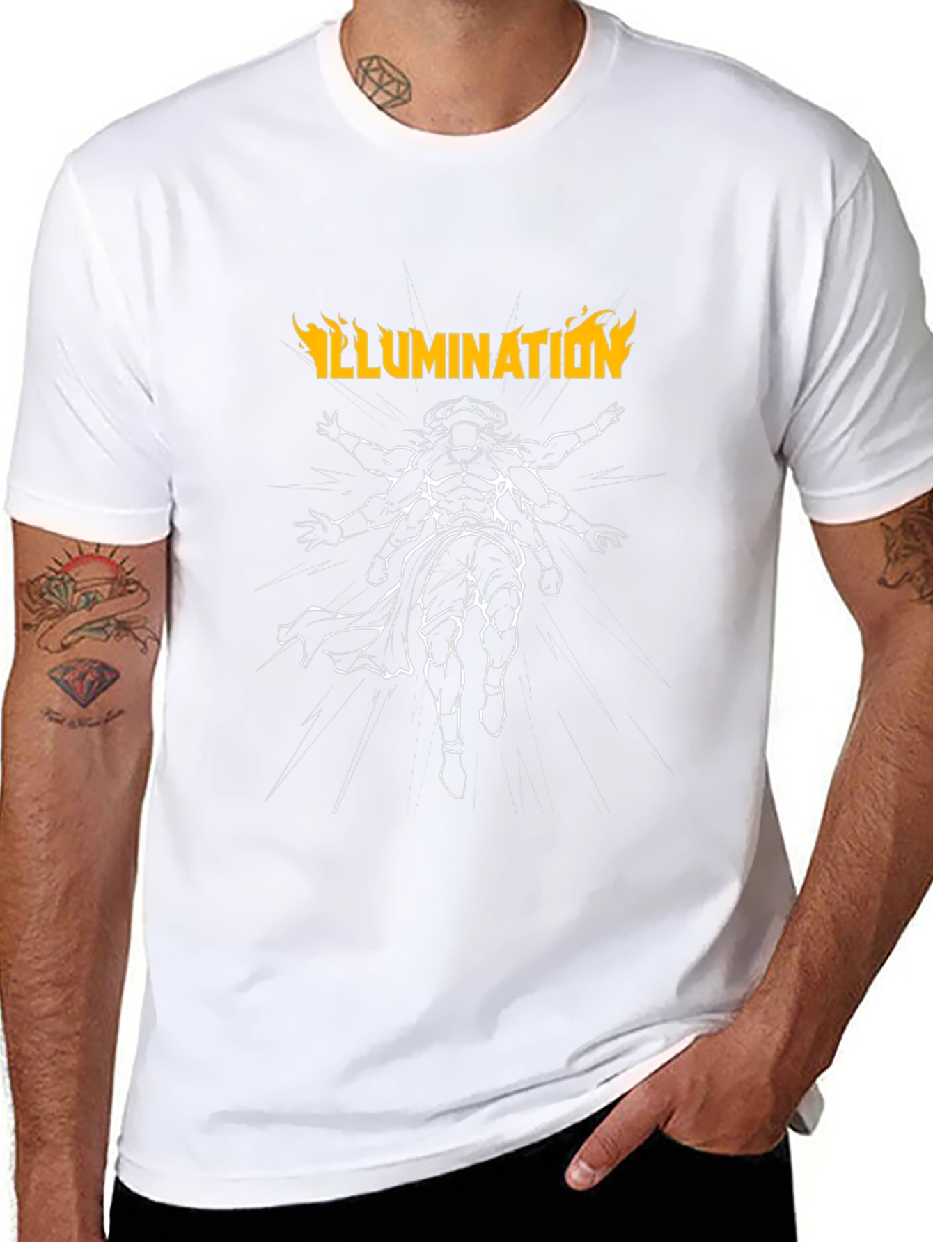Illumination Graphic Print Mens Black T-Shirt