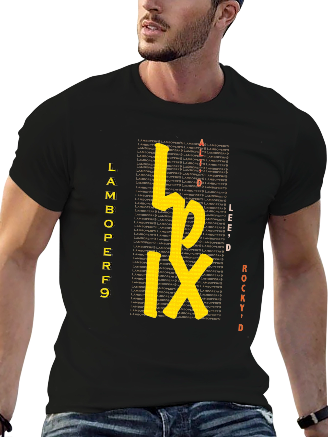Lamboperf9 Graphic Tee - Stylish Black T-Shirt