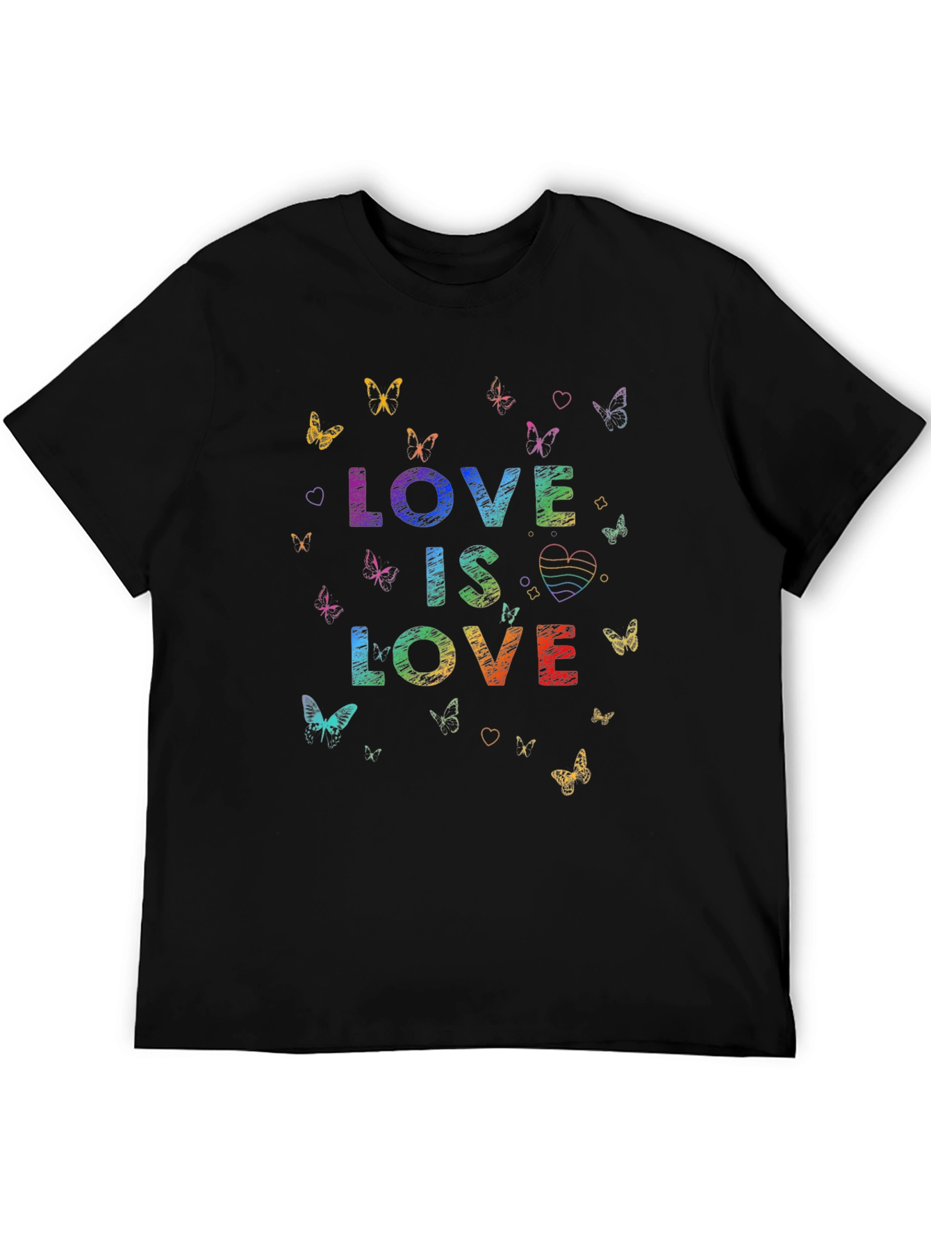 Love is Love Butterfly Graphic Tee - Black