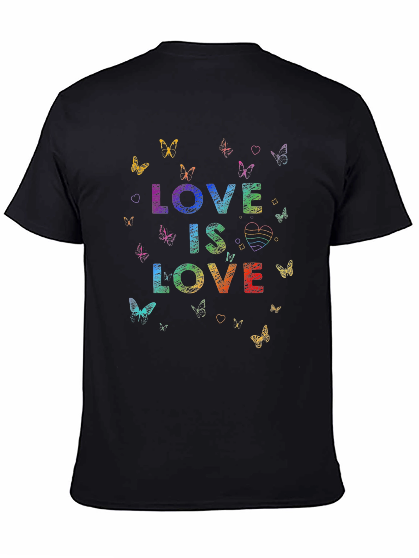 Love is Love Butterfly Graphic Tee - Black
