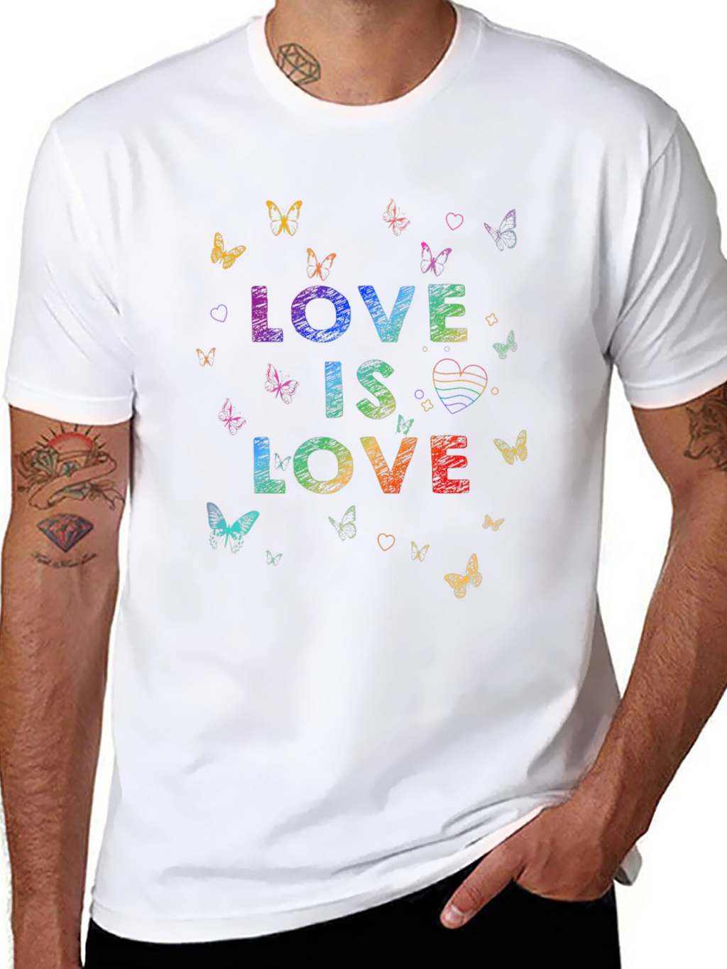 Love is Love Butterfly Graphic Tee - Black