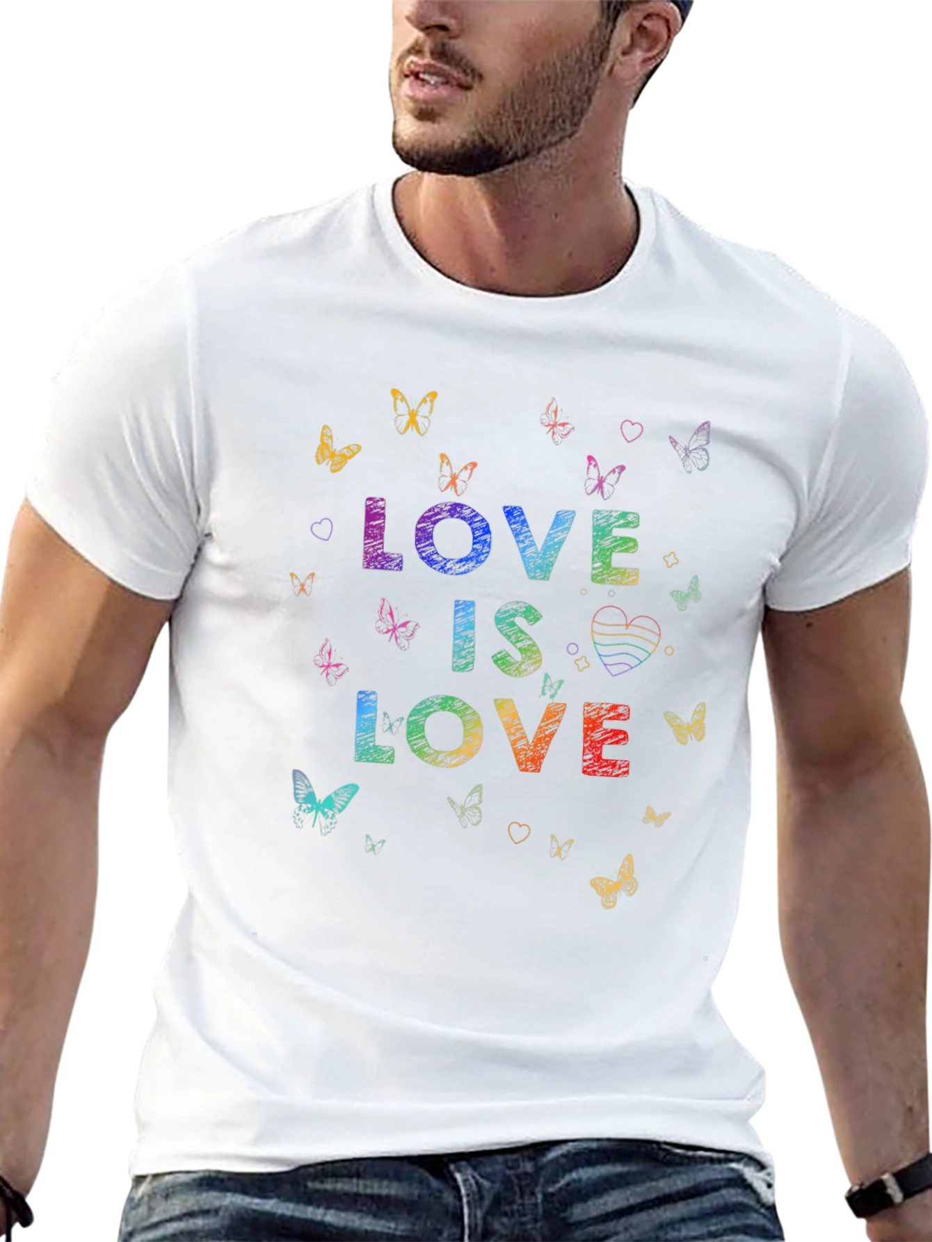 Love is Love Butterfly Graphic Tee - Black
