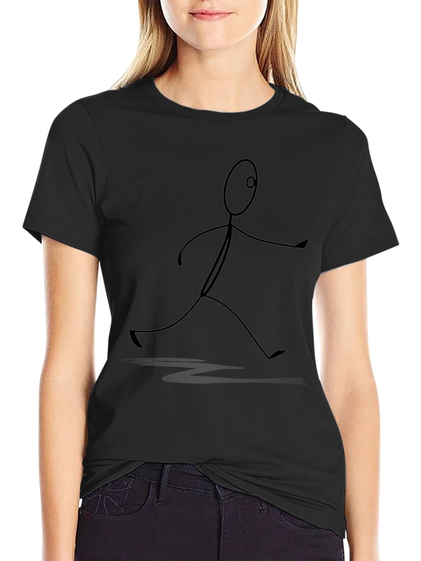 Stick Figure Graphic Tee - Unisex Black T-Shirt