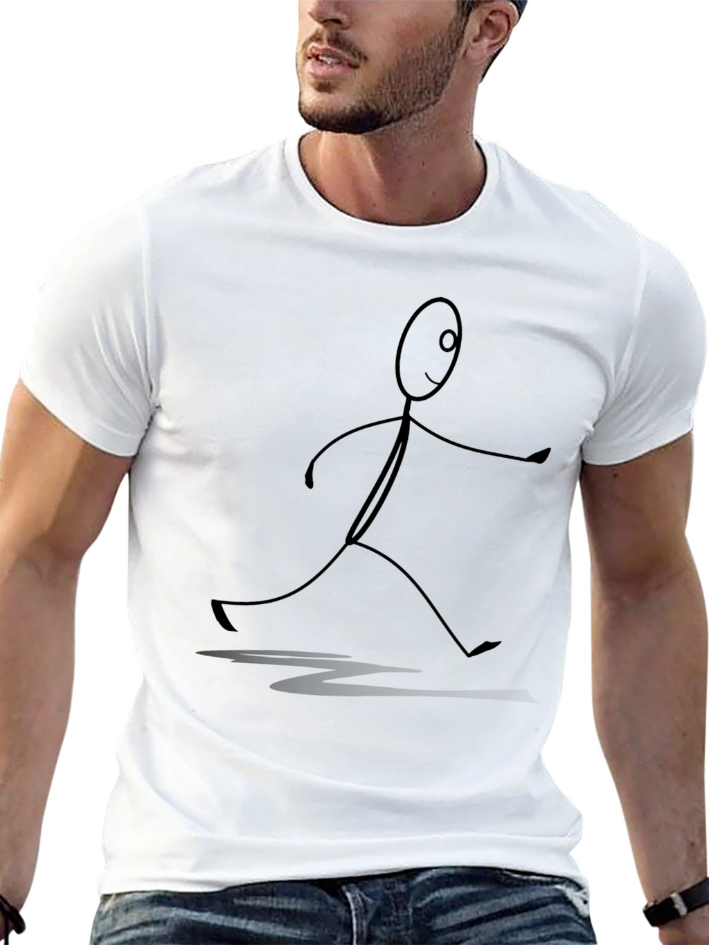 Stick Figure Graphic Tee - Unisex Black T-Shirt