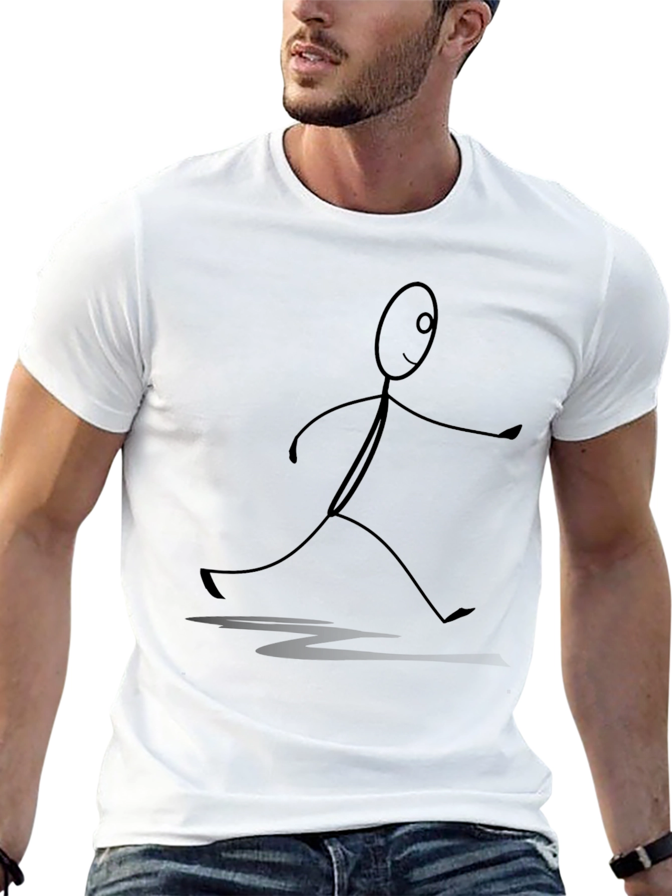 Stick Figure Graphic Tee - Unisex Black T-Shirt