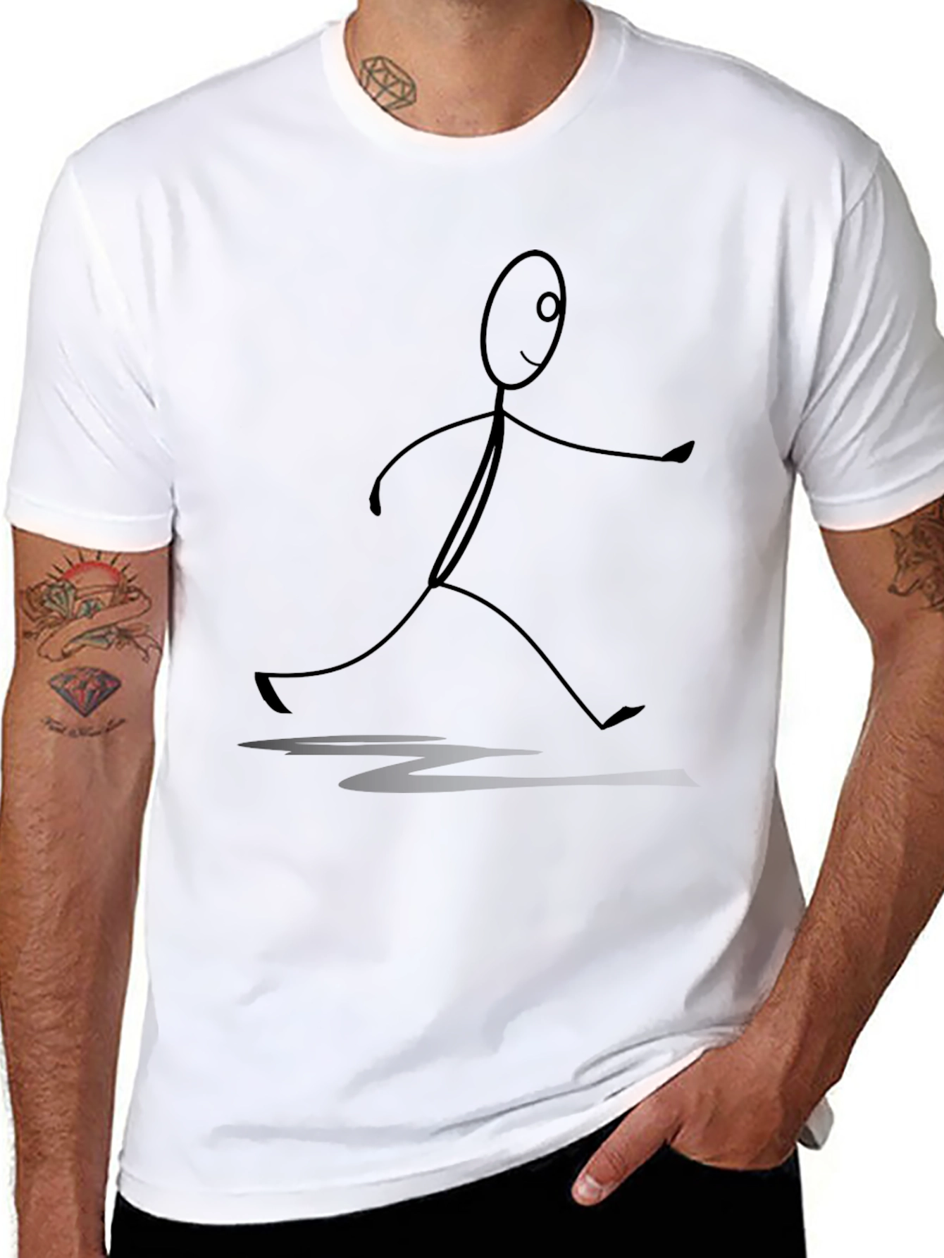 Stick Figure Graphic Tee - Unisex Black T-Shirt