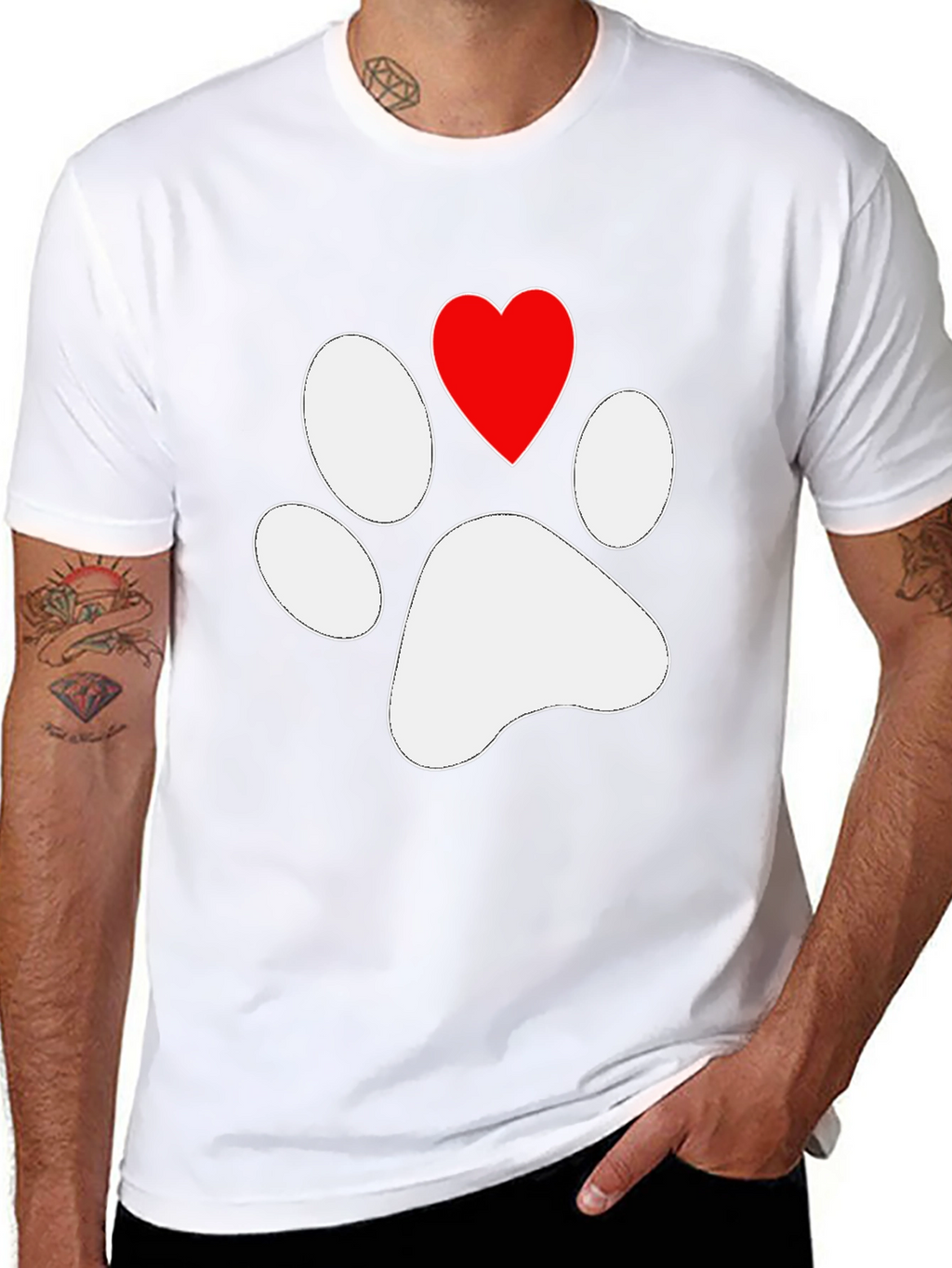 Paw Print Heart T-Shirt