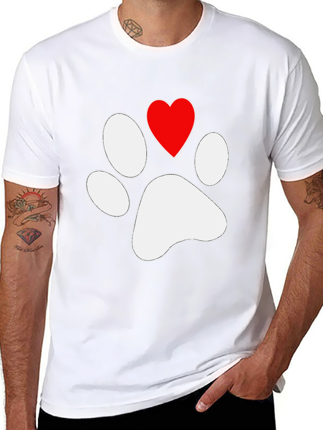 Paw Print Heart T-Shirt