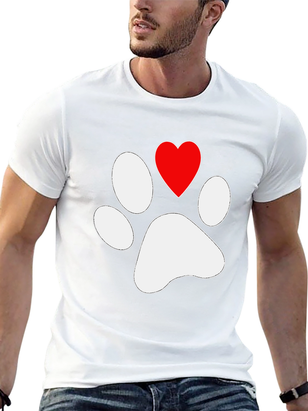 Paw Print Heart T-Shirt